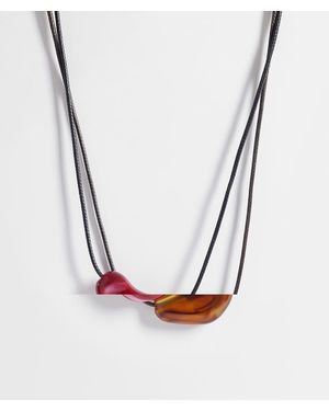Accessorize Set Van 2 Kettingen Van Koord Met Kiezelsteentjes - Metallic