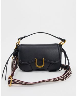 Mango Cross Body Bag With Woven Strap - Black