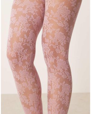 ASOS Floral Lace Tights - Pink
