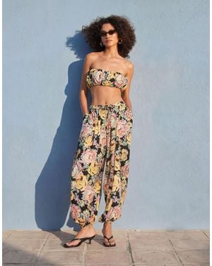 ASOS Ruffle Hem Micro Bandeau Co-Ord - Multicolor