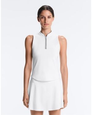 Oysho Sleeveless Half-zip T-shirt - White