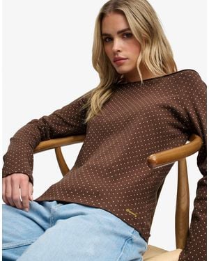 Superdry Bardot-top mit schulterfreiem ausschnitt - Braun