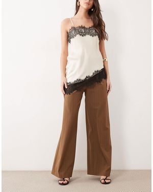 Mango Systeck Pleat Front Tailored Trouser - Natural
