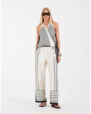 Vero Moda Weite palazzo-hose als kombiteil mit abstraktem print - Weiß
