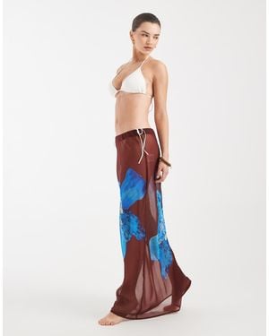 Aray Sheer Maxi Beach Skirt - White