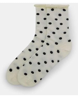 Pull&Bear Polka Dot Socks - White