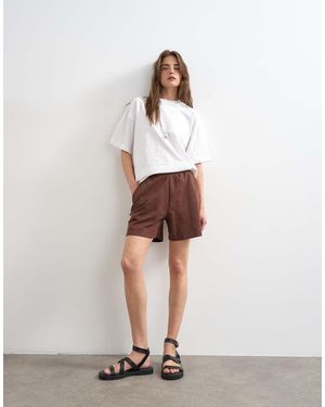 TOPSHOP Interlock jogger Shorts Co-ord - White