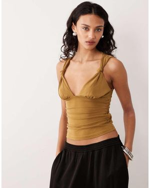 Motel Priska Knotted Cupro Top - Multicolour