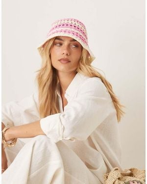 SUI AVA Cappello Da Sole All'Uncinetto A Righe - Neutro