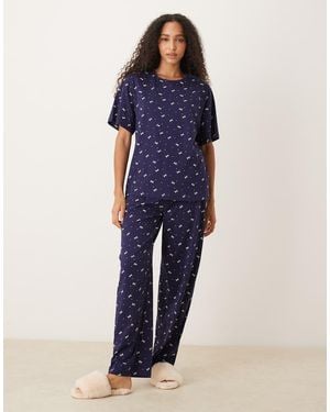 ASOS Mix & Match Cotton Pyjama Trousers - Blue
