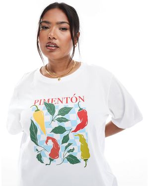 ONLY Chilli Graphic Oversized T-shirt - White