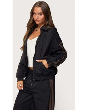Edikted Kieran Stripey Nylon Track Jacket - Blue