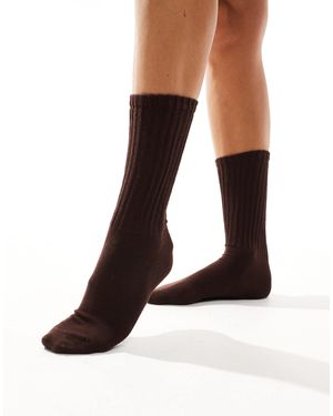 SUI AVA – magda – pointelle-socken - Braun