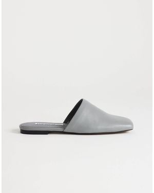 TOPSHOP Cressida Premium Real Leather Square Toe Mule - White