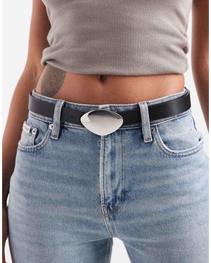 ASOS Waist And Hip Abstract Plate Jeans Belt - Grey