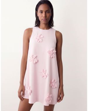 Y.A.S 3d Floral Applique Mini Shift Dress - Pink