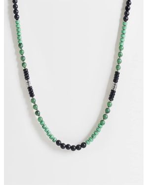 ASOS Rounded Bead And Spacer Necklace - Metallic