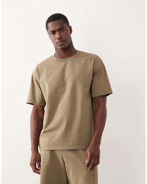 New Look Co-Ord Oversized Washed T-Shirt - Natural