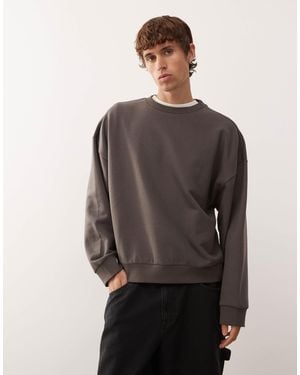 Collusion Essentials Boxy Oversized Sweatshirt - Gray