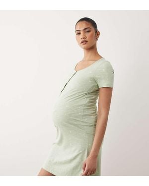Mama.licious Camisón Verde Pálido Con Estampado De Estrellas Y Diseño Para Lactancia De Mamalicious Maternity