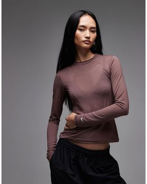 Nike Sheer Longsleeve Top - Brown