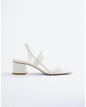 & Other Stories Pure Leather Heeled Strappy Sandals - White