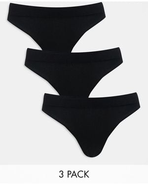 Weekday Pack De 3 Braguitas Negras Sin Costuras Cat De - Negro