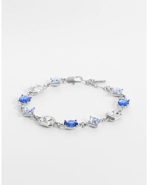 ASOS Oval And Diamond Blue Crystal Stone Set Bracelet