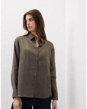 Intimissimi The Pure Linen Plain-Weave Linen Shirt - Grey