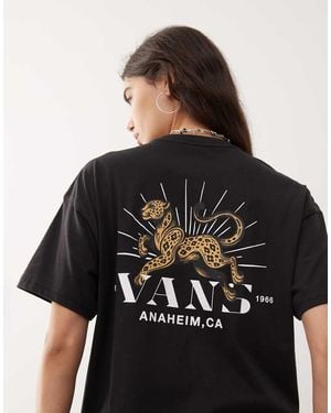 Vans Oversized T-Shirt Met Luipaard En Palmboom - Zwart