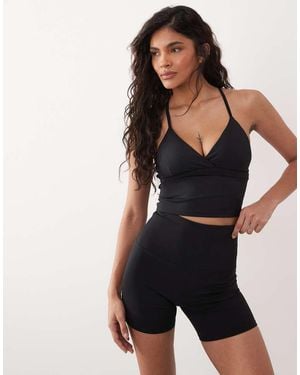 4505 Active High Support Running Vest With Inner Bra And Adjustable Straps - Black