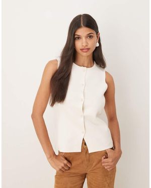 Jdy Knitted Waistcoat - White