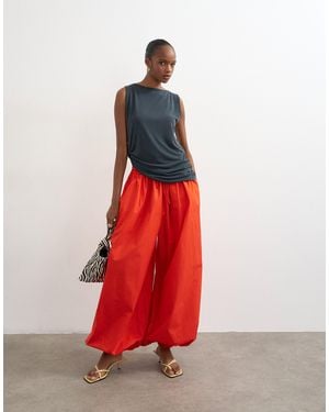 TOPSHOP Oversized Cuff Balloon Trouser - Red
