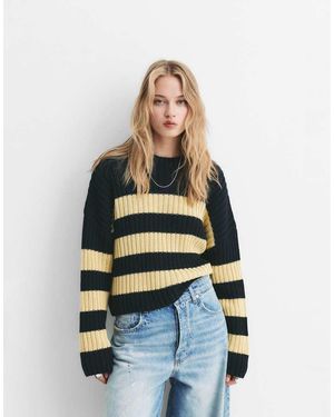 Pull&Bear Maglione A Righe - Bianco