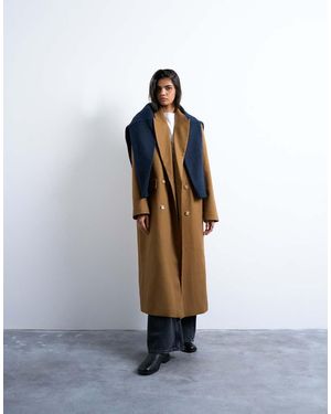 TOPSHOP Cappotto Sartoriale Elegante A 6 Bottoni Color Cuoio - Marrone