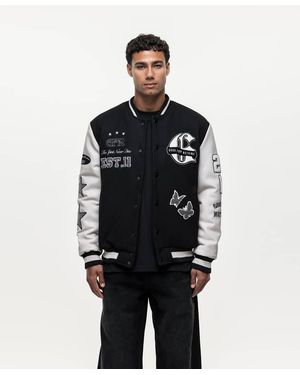 Good For Nothing Oversized Varsity Jacket - Black