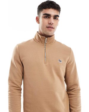 Paul Smith Zebra Icon Logo Half Zip Sweatshirt - Natural