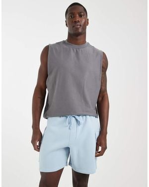 ASOS Pantalones Cortos Cargo De Punto Liso De - Azul