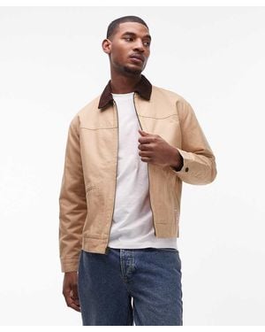 Wrangler Chaqueta Harrington Color Camel De Estilo Worker Con Solapas En Contraste De - Azul