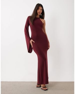 ASOS Fließendes maxikleid mit einem träger, besatz und rückenausschnitt - Rot
