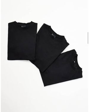 ASOS Essentials 3 Pack Relaxed Crew Neck T-shirts - Black