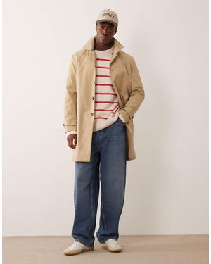 Mango – trenchcoat aus baumwollmix - Blau