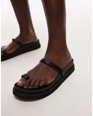 TOPSHOP Josh Minimal Flat Sandal - Brown