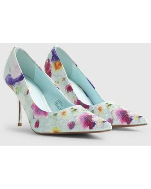 River Island Floral Embellished Court Heels - Blue