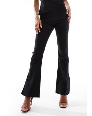 In The Style Bengaline Side Split Flared Leg Trousers Co-Ord - Black
