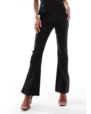 In The Style Bengaline Side Split Flared Leg Trousers Co-Ord - Black
