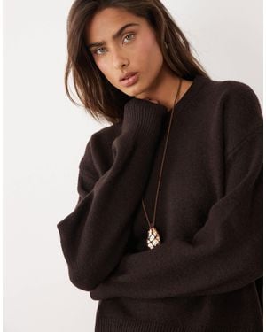 ASOS Kastiger pullover mit seitlichem schlitzdetail - Schwarz
