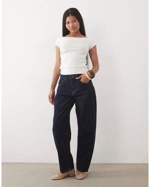 ASOS Asos Design Petite Slim Barrel Jean - White