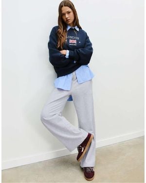 Stradivarius Wide-Leg Jogger Trousers - White
