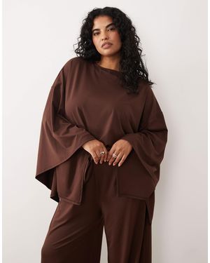 ASOS Asos Design Curve Cape Style Co-ord Top - Brown